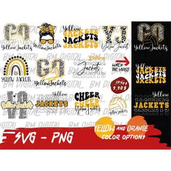 Yellow Jackets Volleyball Svg, Yellow Jackets Bundle, Yellow Jackets School Team, College Yellow Jackets Png, Mascot Png