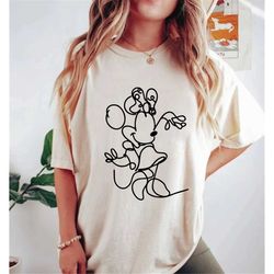 Mickey Minnie Line Drawning Comfort Colors Shirt, Vintage Mickey Minnie Shirt, Retro Disney Couple Shirt, Disney Matchin