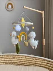 lama baby mobile nursery mobile neutral baby mobile girl baby mobile baby decor crib baby mobile