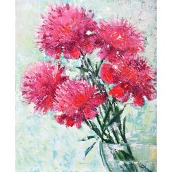 Peonies Painting Original Oil on Canvas 37x30cm Floral Painting Pink Flowers 15'x12' Blush Pink Peony Painting