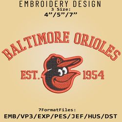 Baltimore Orioles Embroidery Designs, MLB Logo Embroidery Files, MLB Orioles, Machine Embroidery Pattern