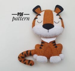 DIY Tiger ornaments pattern Tiger patterns felt PDF