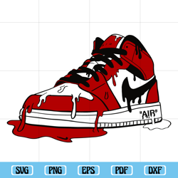 Dripping Sneakers Air Jordan SVG Cutting Files, Shoes Svg, Brand Logo Svg