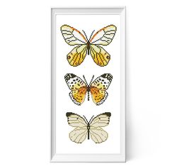 Butterfly set 1 cross stitch pattern Butterflies design Insect cross stitch Three butterflies pdf pattern Summer xstitch