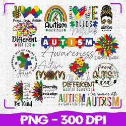 Autism Awareness PNG, Bundle PNG, Png Files, Sublimation, Digital Download, Sublimation Bundle