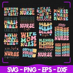 Retro Nurse SVG Bundle, Bundle svg, Cricut, SVG, svg Bundle, Svg Files For Cricut