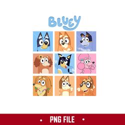 Bluey And Friends Png, Bluey Dog Svg, Cartoon Png Digital file