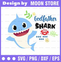 Godfather Shark  SVG, Cricut Cut files, Shark Family doo doo doo Vector EPS, Silhouette DXF, Design for tsvg , clothes,S