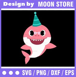Grandma Birthday Shark SVG, Cricut Cut files, Shark Family doo doo doo Vector EPS, Silhouette DXF, Design for tsvg , clo