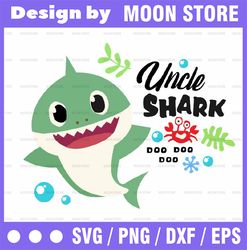 Uncle Shark SVG, Cricut Cut files, Shark Family doo doo doo Vector EPS, Silhouette DXF, Design for tsvg , clothes, Uncle