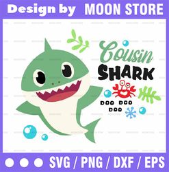 Cousin Shark Boy SVG, Cricut Cut files, Shark Family doo doo doo Vector EPS, Silhouette DXF, Design for tsvg , clothes,