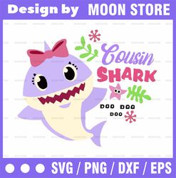Cousin Shark Boy SVG, Cricut Cut files, Shark Family doo doo doo Vector EPS, Silhouette DXF, Design for tsvg , clothes,