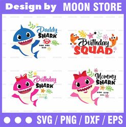 Birthday Shark Girl SVG, Cricut Cut files, Shark Family doo doo doo Vector EPS, Silhouette DXF, Design for tsvg , clothe
