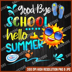 Surfing Good Bye School Hello Summer Last Day Of School Last Day Of School PNG Sublimation Design