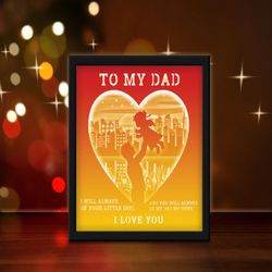 My Dad My Hero Sublimation, Shadow Box Template, Paper Cutting Template, Light Box SVG Files, 3D Papercut Lightbox SVG,