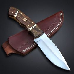 skinner knife custom handmade d2 steel bowie hunting knife with leather sheath hunting knife hand forged mk3865m