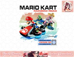 Nintendo Mario Kart Rainbow Road Watercolor Graphic PNG Sublimation Design, Digital Design