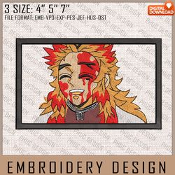 Rengoku Embroidery Files, Demon Slayer, Anime Inspired Embroidery Design, Machine Embroidery Design