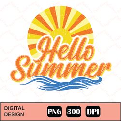 Retro Hello Summer Sublimation png