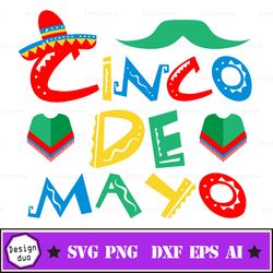 Mexican Party, Cinco De Mayo Svg, Happy Cinco De Mayo Svg, Dxf, Eps, Png, Fiesta Sayings Cut Files, Mexico Svg, Cactus C