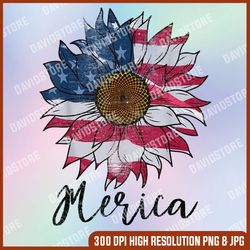 Tie Dye American Flag Sunflower 4th July Graphic 4th Of July, Memorial day, American Flag, Independence Day PNG File