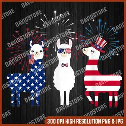 Happy 4th Of July American Flag Red White Llama And Blue 4th Of July, Memorial day, American Flag, Independence Day PNG