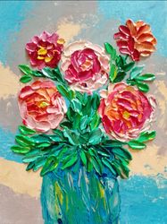 Peonies poster oil painting