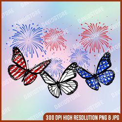 Cute Butterflies American Flag Firework Independence Day 4th Of July, Memorial day, American Flag, Independence Day PNG