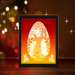Happy Easter Day, Shadow Box Template, Paper Cutting Template, Light Box SVG Files, 3D Papercut Lightbox SVG, File DIY,