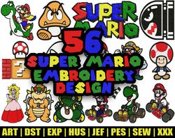 56 Files Supper Mario Embroidery Designs, Supper Mario Embroidery File, Game Embroidery Design