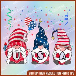 Three Gnomes Celebrating Independence USA Day 4th Of July 4th Of July, Memorial day, American Flag, Independence Day PNG