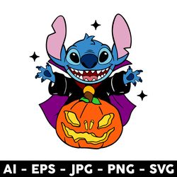 Stitch Vampire Svg, Dracula Stitch Halloween SVG, Stitch Halloween Svg, Stitch Svg, Halloween Svg - Digital File