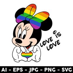 Love Is Love Minnie Svg, Minnie Mouse Svg, Disney Svg, Png Jpg Dxf Eps Digital File - Digital File