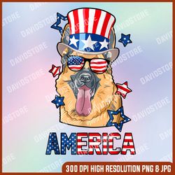 America German Shepherd Memorial day, American Flag, Independence Day PNG File Sublimation Dog Owner 4th of July
