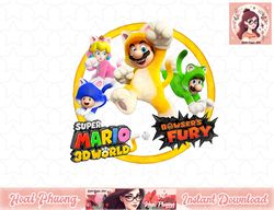 Super Mario 3D World Bowser's Fury Group Shot Cat Suit Jump PNG Sublimation Design, Digital Design