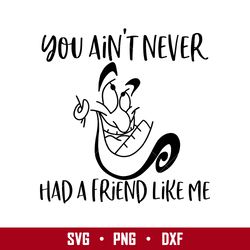 You Ain't Never Had A Friend Like Me Svg, Genie Lamp Svg, Disney Svg, Png Eps Digital File