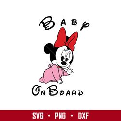 Baby on Board Minnie Svg, Minnie Mouse Svg, Disney Svg, Png Eps Digital File