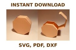 octagonal box template, box template svg, svg files, svg, cricut