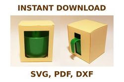 Mug Box Template, Box Template SVG, SVG Files, SVG, Cricut