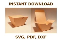 Take Away Box Template, Box Template SVG, SVG Files, SVG, Cricut