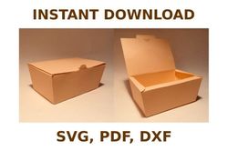 takeout box template, box template svg, svg files, svg, cricut