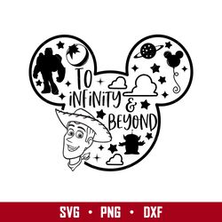 Mickey Outline Toy Story To Infinity And Beyond Svg, Disney Svg, Png Eps Digital File