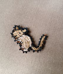 Animal Brooch Mouse Brooch Handmade Brooch Embroidery Brooch Accessory
