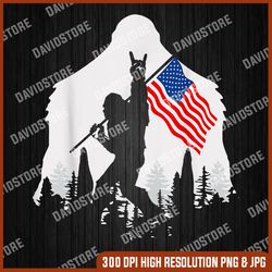 4th of July Bigfoot Sasquatch USA American Flag Memorial day, American Flag, Independence Day PNG File Sublimation