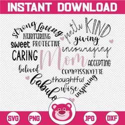 Mom heart svg, Mom svg, Mama Heart Png, Mother svg, Mothers Day svg, Typography svg, Digital Download