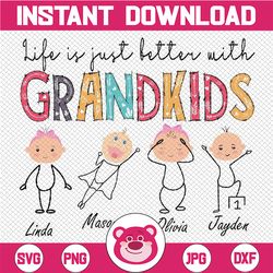 Custom File Life Is Just Better With Grandkids Png, Best Grandma png, Mother's Day Gift For Grandma, Mothers day Png,Gra