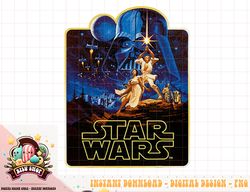 Star Wars A New Hope Luke & Leia Vintage Poster Art png