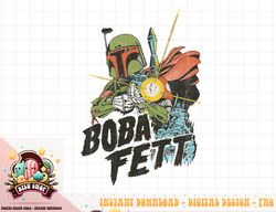 Star Wars Boba Fett Retro Portrait png