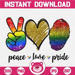 Peace Love Pride PNG, Pride png, Gay Pride clipart, Lesbian pride  files, pride sublimation Designs