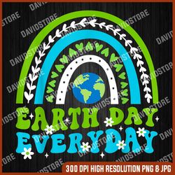 Retro Earth Day Every Day Png, Save Our Home Go Planet Rainbow Png, Digital File, PNG High Quality, Sublimation